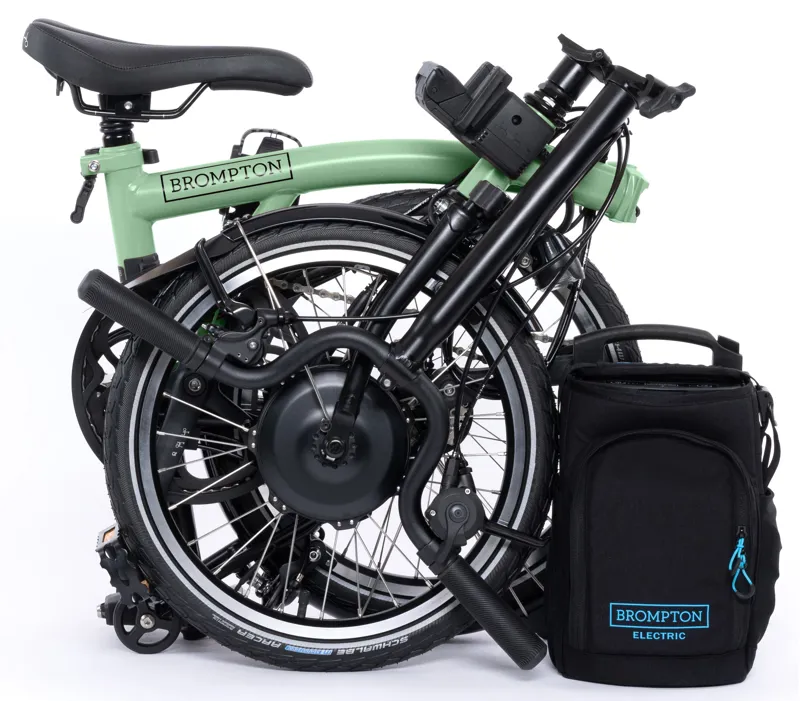Brompton Electric C Line Explore 12 Speed Folding Bike 2024 in Match Green-3